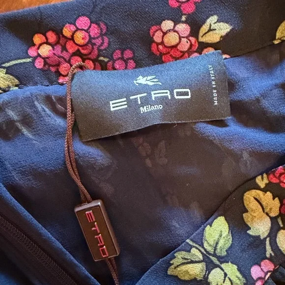 Etro floral plissé-georgette midi skirt - Picture 3 of 5